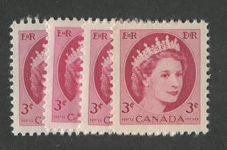 Shade Varieties Of The 2c Green and 3c Carmine Rose Wilding Issue 1954-1963