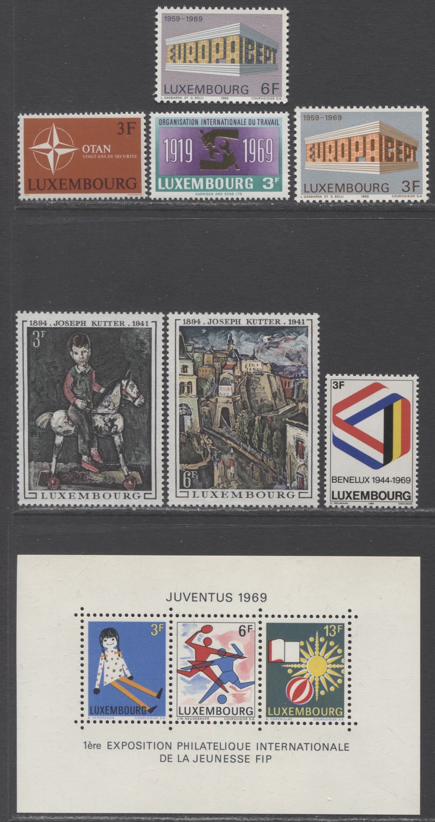 Luxembourg SC#474 - 480 1969 Youth & Leisure - Nato 20th Anniversary, 7 VFNH Singles And 1 Souvenir Sheet, Click on Listing to See ALL Pictures, 2022 Scott Classic Cat. $6.20 USD