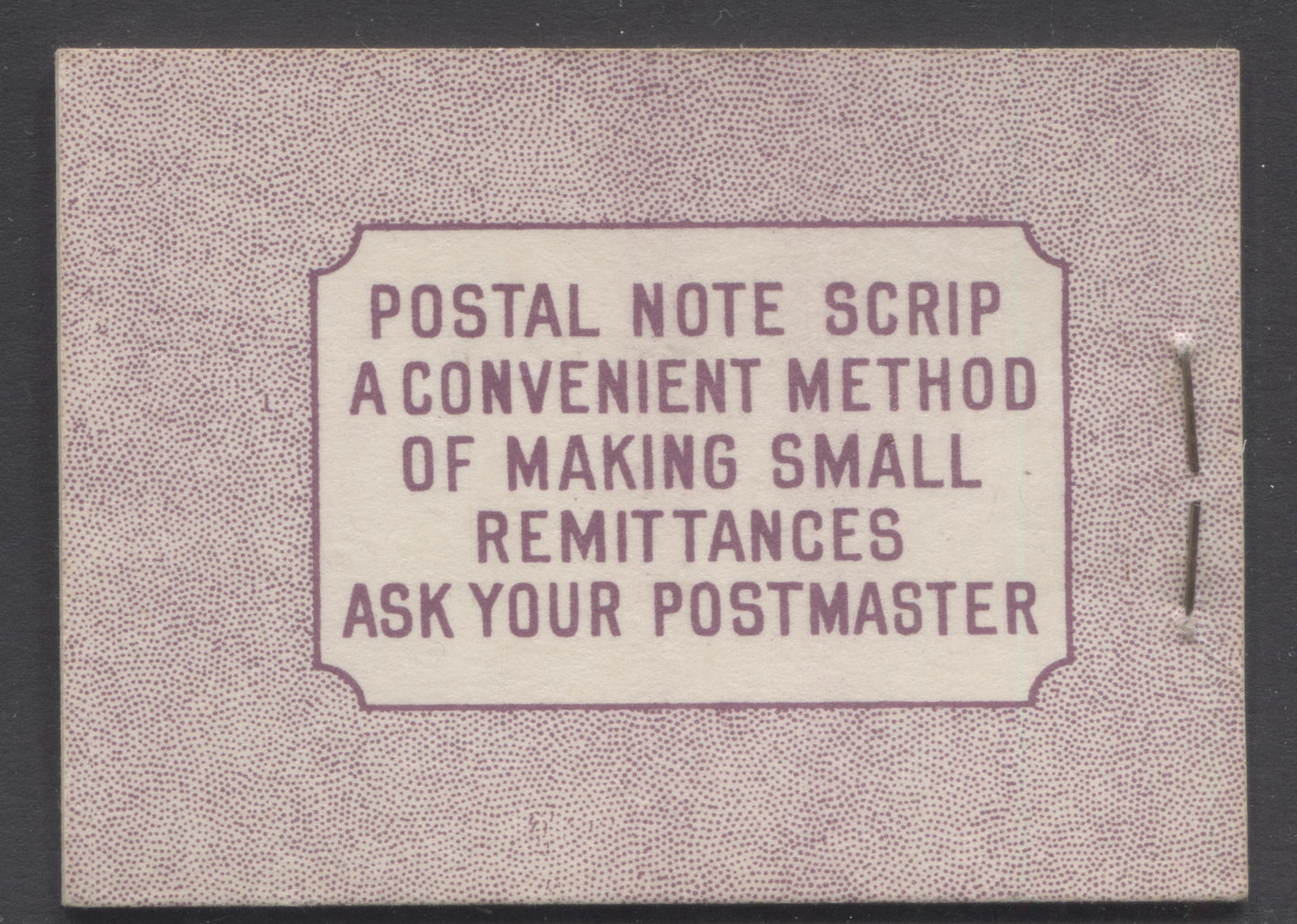 Canada #BK40aE 1949-1951 KGVI Issue, A Complete 25c English Booklet With 3c Rose Violet, 2 Panes Of 4+2 Labels. Front Cover IIe, Back Cover Caiii, Type I Cover, 7c & 5c Rates, 'Postmaster', 825,000 Issued