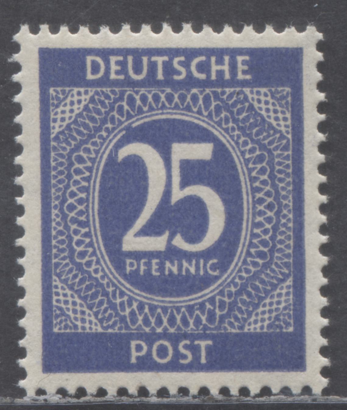 Lot 69 Germany SC#545 (Mi 926c) 25pf Vivid Lilac Ultramarine 1946 Numeral Definitives, A VFNH Single, Estimated Value $25 USD