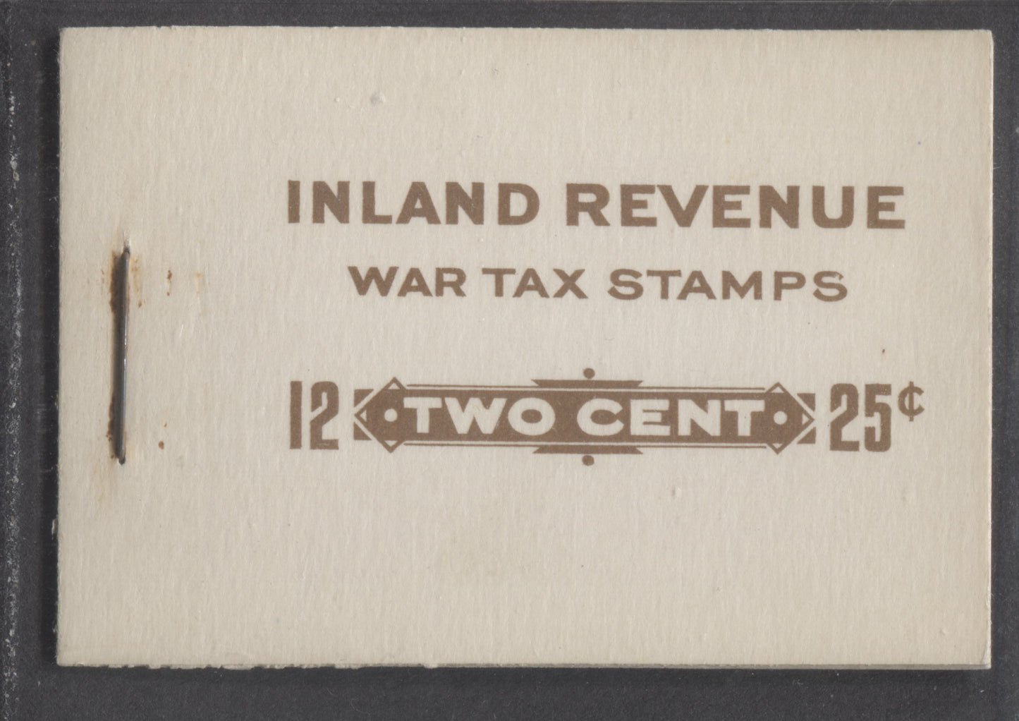 Lot 119 Canada #FX36b 25c Blue , 1915-1918 Leaf & Excise Issue, A VFNH Booklet With Two Panes Of 6