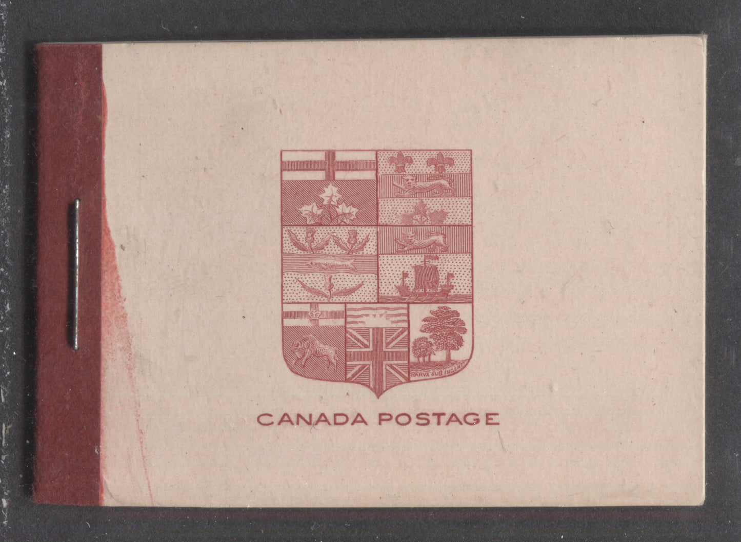Lot 120 Canada #BK5d 25c Carmine King George V, 1911-1925 Admiral Issue, A FNH Booklet With Two Panes Of 6, Die Flaw On Cover, Stamps 17.7mm x 21.5mm, Vertical Wove Paper, Small Type 2 Text
