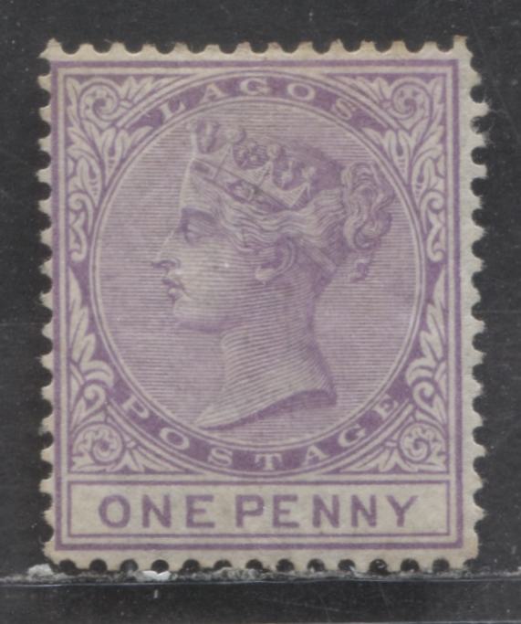 Lot 107 Lagos SC#7 1d Lilac 1876 Queen Victoria Issue, Line Perf 14, Crown CC Wmk, A F/VFOG Single, 2017 Scott Cat. $50