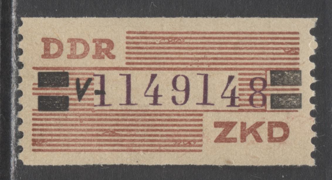 Lot 78 German Democratic Republic Mi#29v 20pf Brown Orange, Black & Violet 1959 Official Coil Issue For Hale / Saale, A VFNH Single, Click on Listing to See ALL Pictures, Estimated Value $30 USD