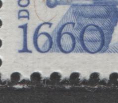 Canada #390var 5c Brown & Dark Blue Dollard Des Ormeaux, 1960 Battle of Long Sault Issue, 2 VFNH Singles Significant Downward Shift Of Vignette, NF Vertical Ribbed Paper, Two Shades