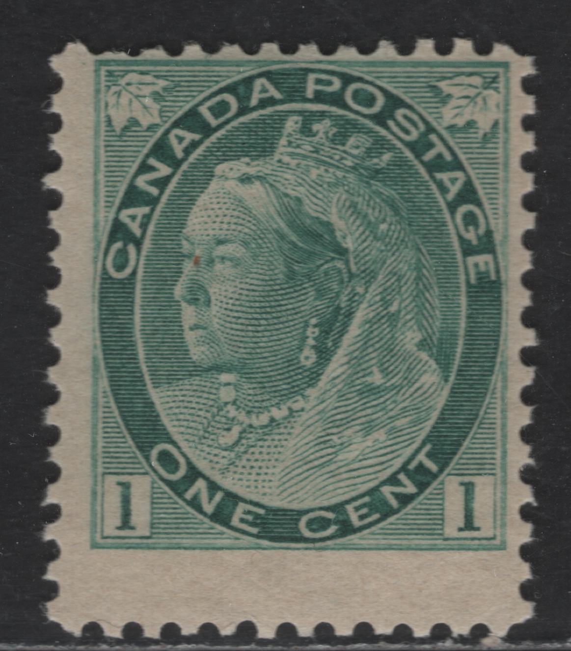 Lot 97 Canada #75i 1c Green Queen Victoria, 1898-1902 Numeral Issue, A Fine NH Single Horizontal Wove Paper, Scarce As Most 1c Are On Vertical Wove Paper