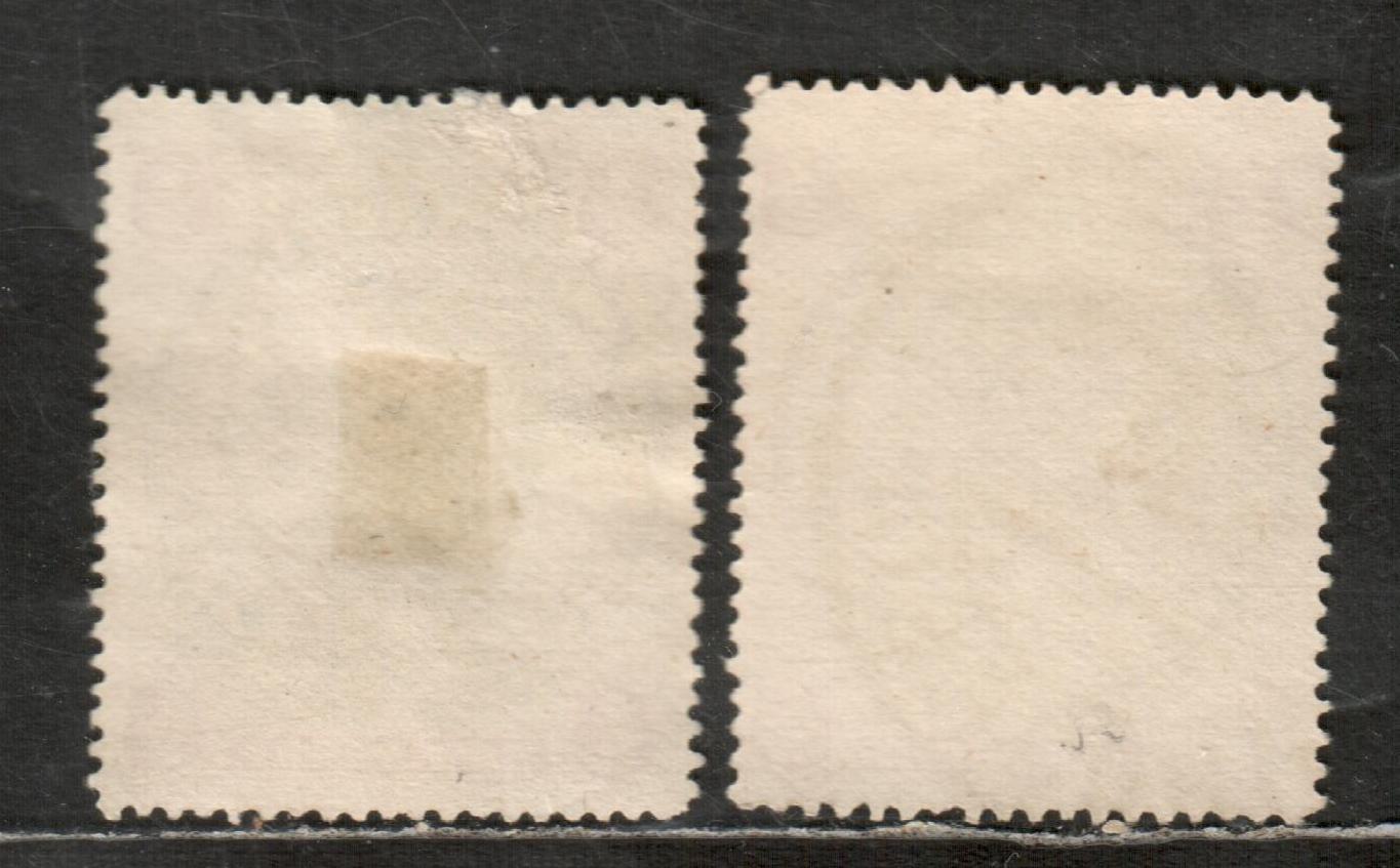 Rhodesia SG#66 1/2d Slate & Brown Purple, Deep Slate & Deep Lilac 1897 Round Arms Issue W/ Ends Of Scrolls Between Springbok's Legs, 2 Very Fine Used Singles, Click on Listing to See ALL Pictures, Estimated Value $19