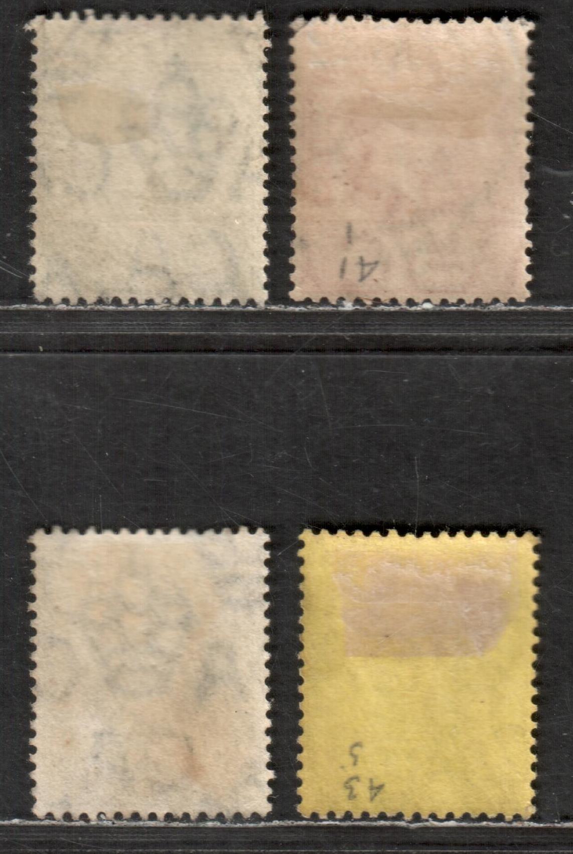 Northern Nigeria SG #40-43 King George V, 1912-1913 Imperium Keyplates Issue With Multiple Crown CA Wmk, 4 Very Fine Used Singles 1/2d Green - 3d Brown On Yellow