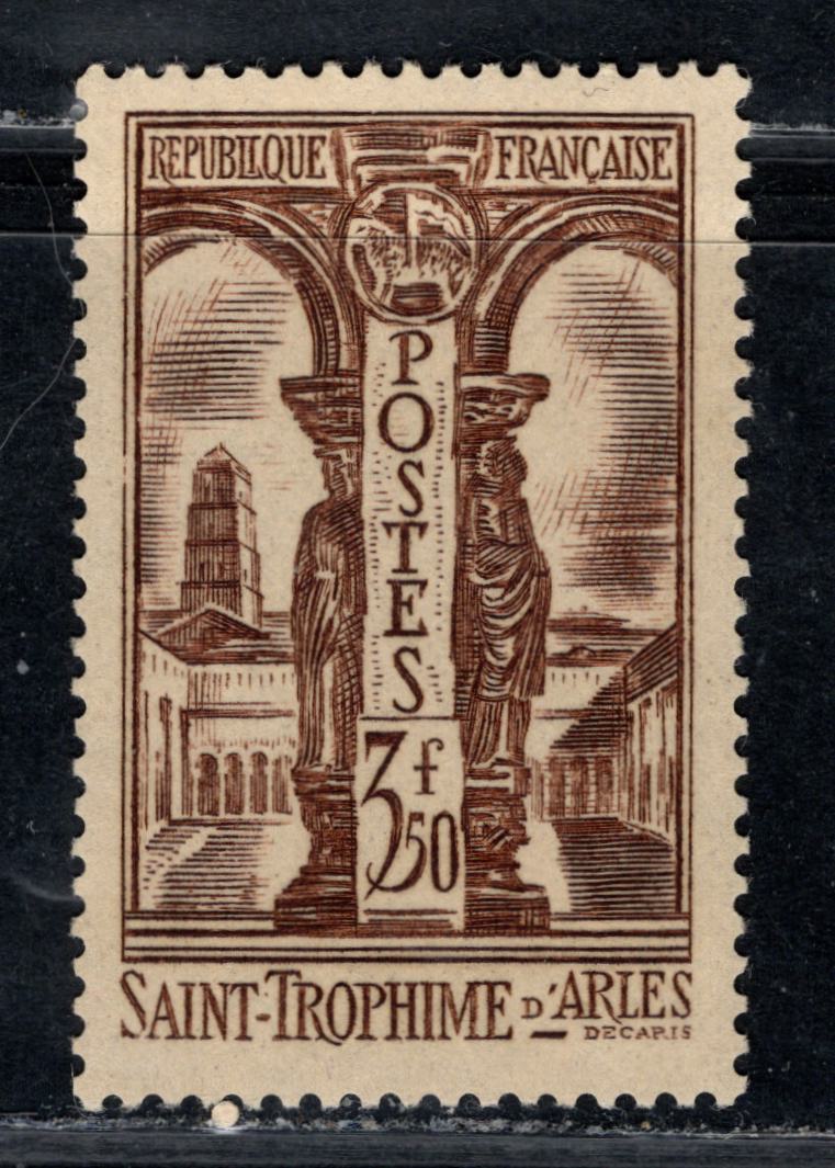 Lot 164 France Maury#302a (Scott #302) 3.50fr Dark Brown View of St. Trophime, 1935 St. Trophime Issue, A VFOG Single