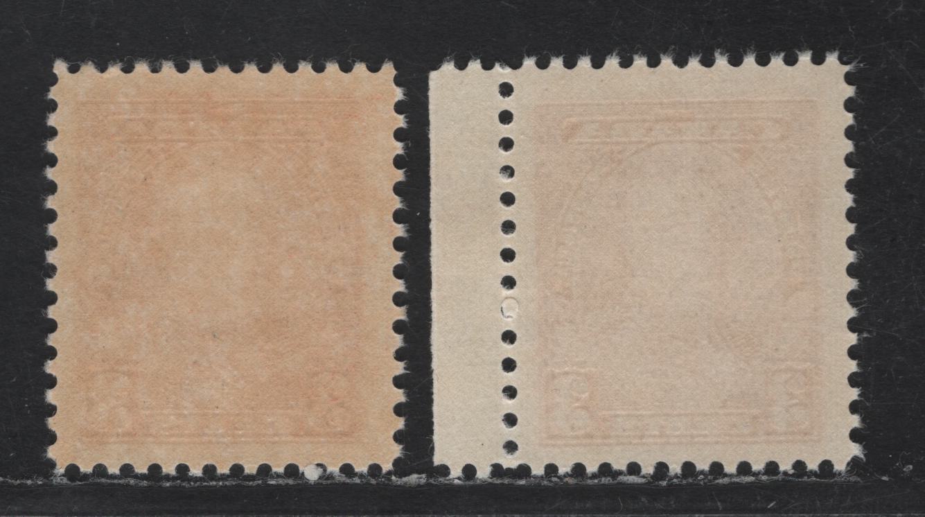 Canada #219 3c Carmine red King George V, 1935-1937 Dated Die Issue, 2 VFNH Singles On Vertical Wove Paper