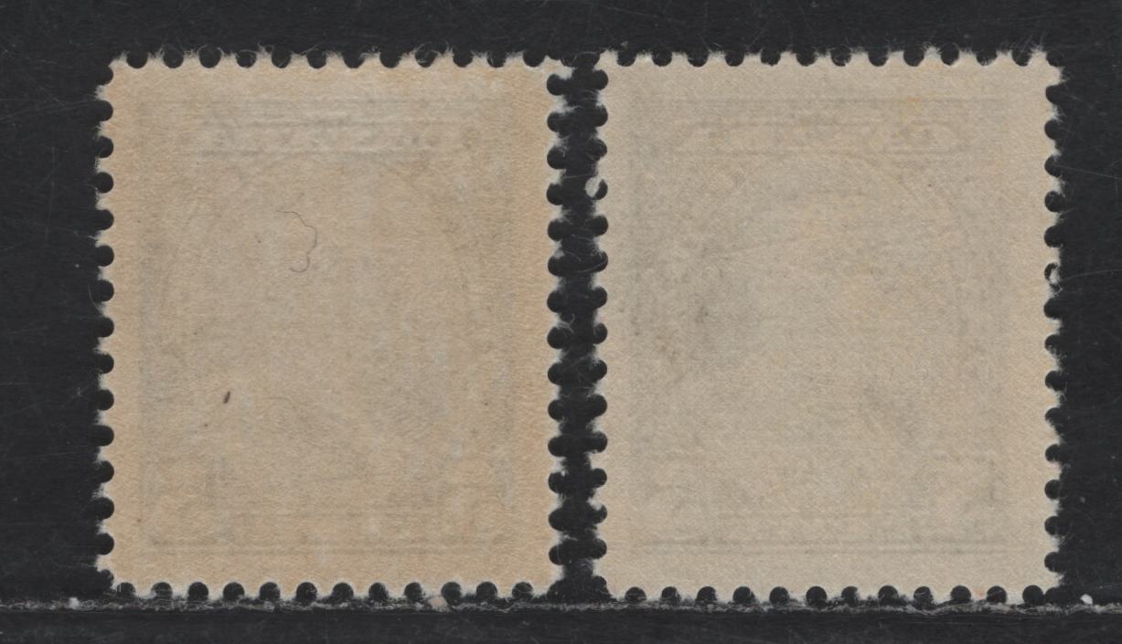 Canada #221 5c Deep Bright Blue, Dark Blue King George V, 1935-1937 Dated Die Issue, 2 VFOG Singles On Vertical Wove Paper
