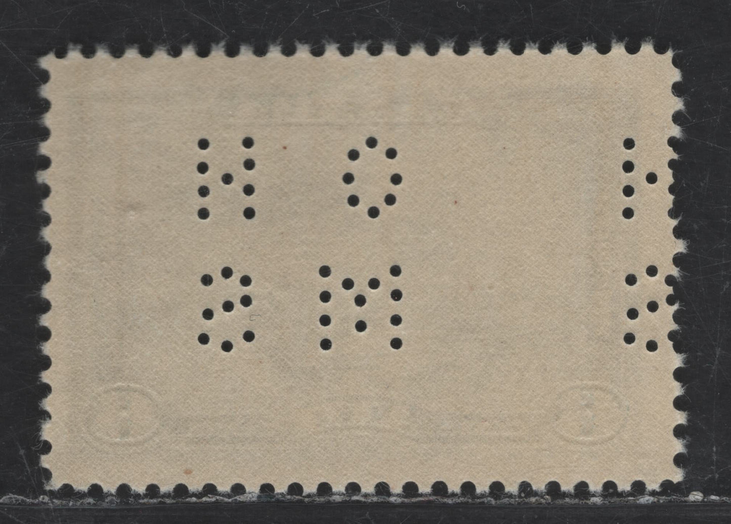 Canada #O9-C6 6c Dull Blue Halifax Harbour, 1937-1942 Mufti & Pictorial Issue, A Fine NH Single Position 1 4-Hole OHMS Perfin, Soft Vertical Wove, Semi-Gloss Cream Gum
