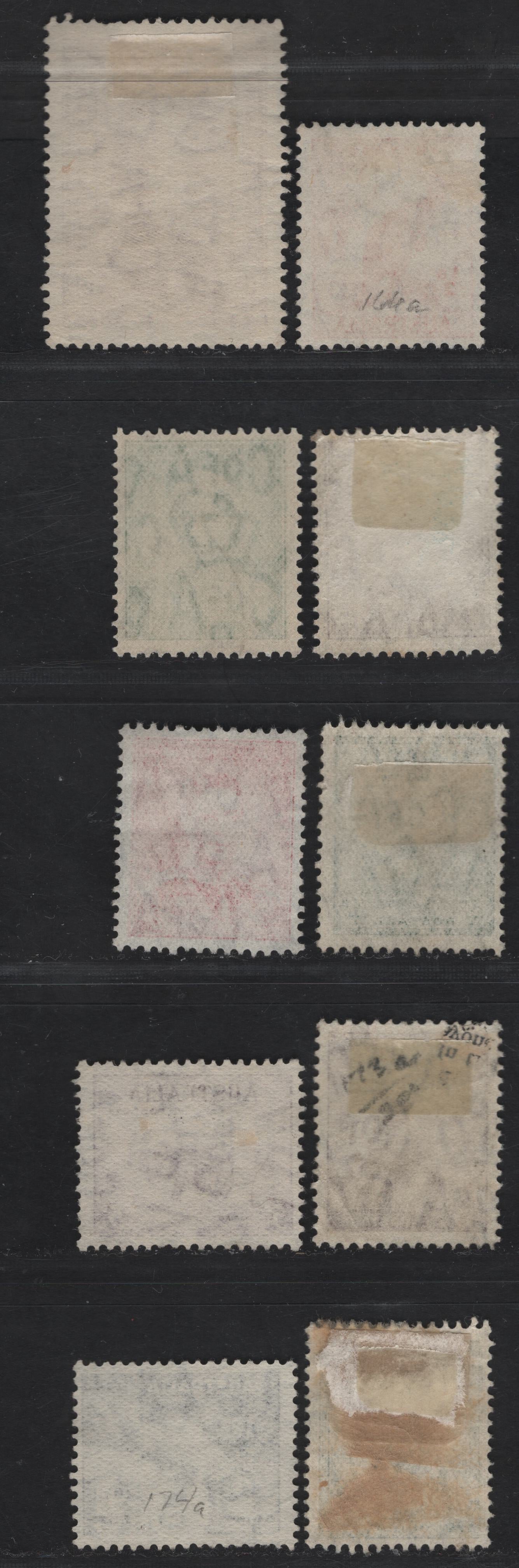 Australia SG#164-167, 170-174, 176 1/2d - 5/- Orange - Claret Kangaroo - Robes, 1937-1949 Zoological Issue, 10 Fine/Very Fine Used Singles, Perfs 13.5x14 & 14x13.5
