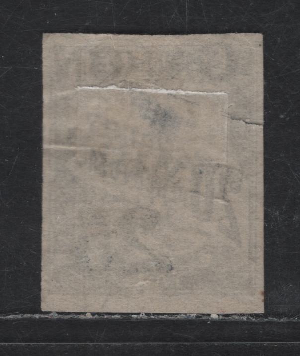 Lot 117 Gabon SC#13 25c on 20c Black Banner, 1889 Handstamped Surcharged Issue, A Good Used Single, Scarce & Fine Appearing, Repaired Tear