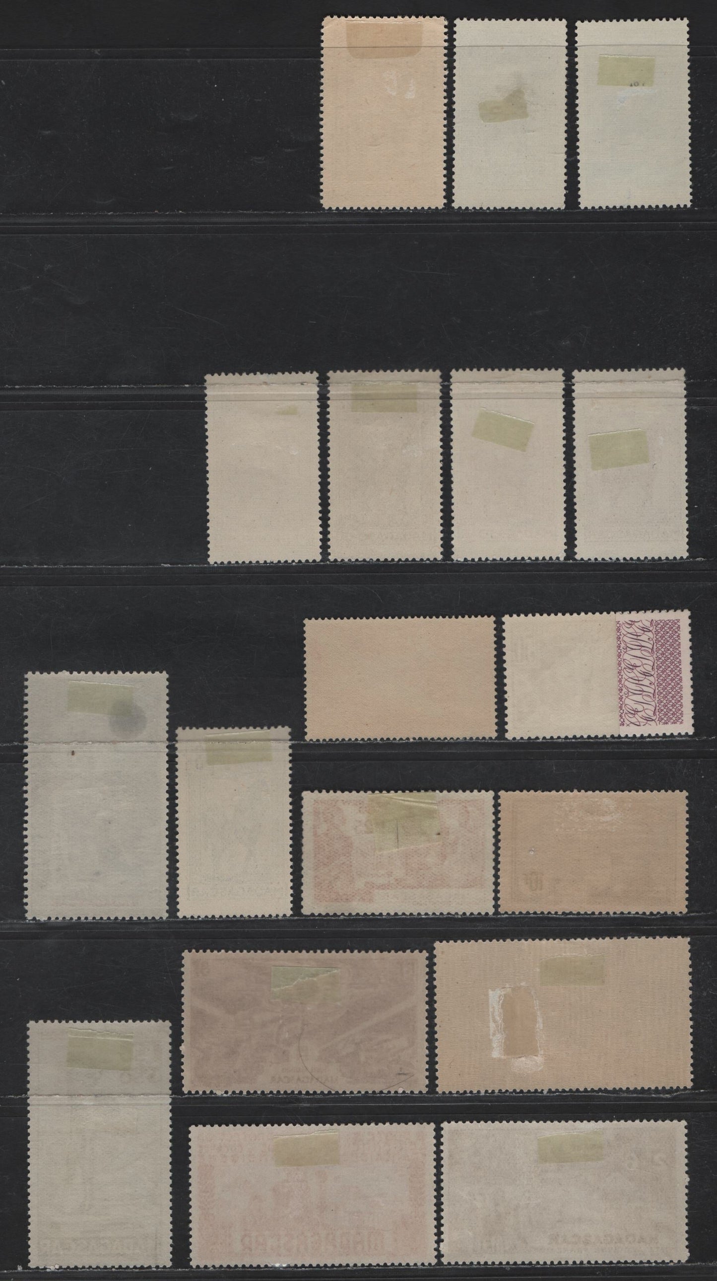Lot 158 Madagascar SC#170, 173, 180, 182-183, 188, 190, 208-209, 211A, C38, C44, CB2-CB5 50c - 1.20fr +1.80fr Violet - Blue Colonial Exposition - Colonial Education Fund, 1921-1942 Colonial Expo - Air Post Semi Postal Issues, 18 F/VFOG Singles