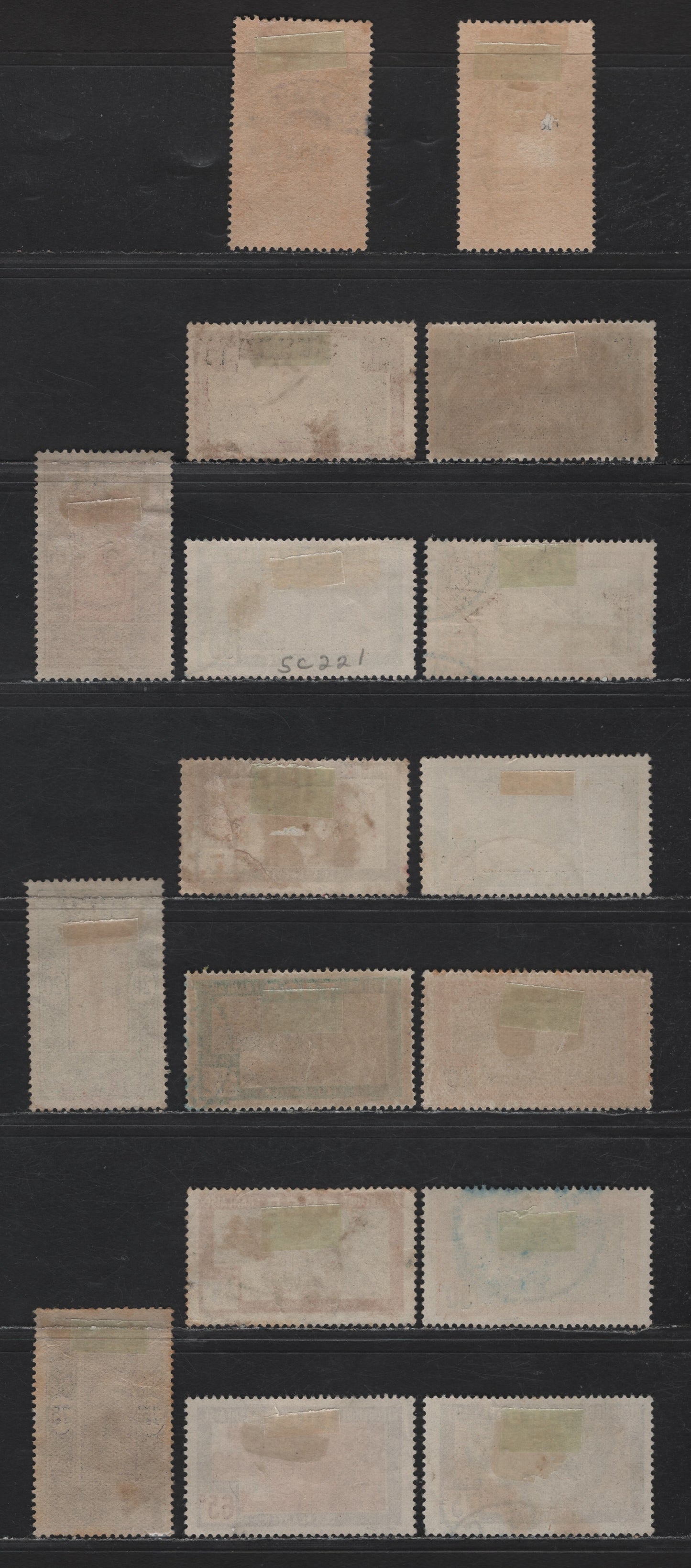 Lot 123 Togo SC#182-183, 198-199, 213, 220-225, 228-230, 234 20c - 65c Gray & Chocolate - Gray Lilac & Brown Debarking Tree - Cacao Trees, 1916-1938 French-English Occupation Overprinted & Pictorial Issues, 17 Fine/Very Fine Used Singles