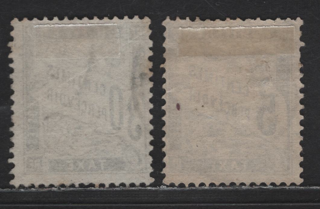 Lot 170 France SC#J15, J19 5c & 30c Black Numeral & Banner, 1882-1892 Postage Dues, 2 Fine Used Singles