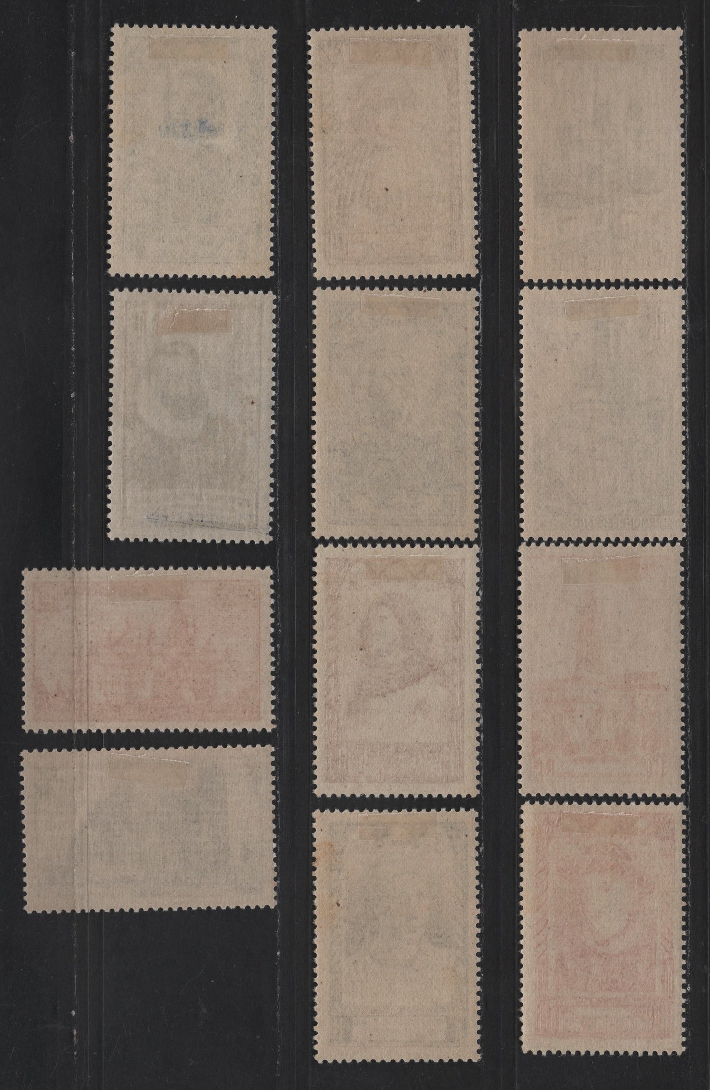 Lot 229 France SC#B206-B217 3fr+2fr - 10fr+6fr Sepia - Dark Gray Green Fouquet de la Varane - Notre Dame, 1946-1947 Semi Postal Issues, 12 VFOG Singles