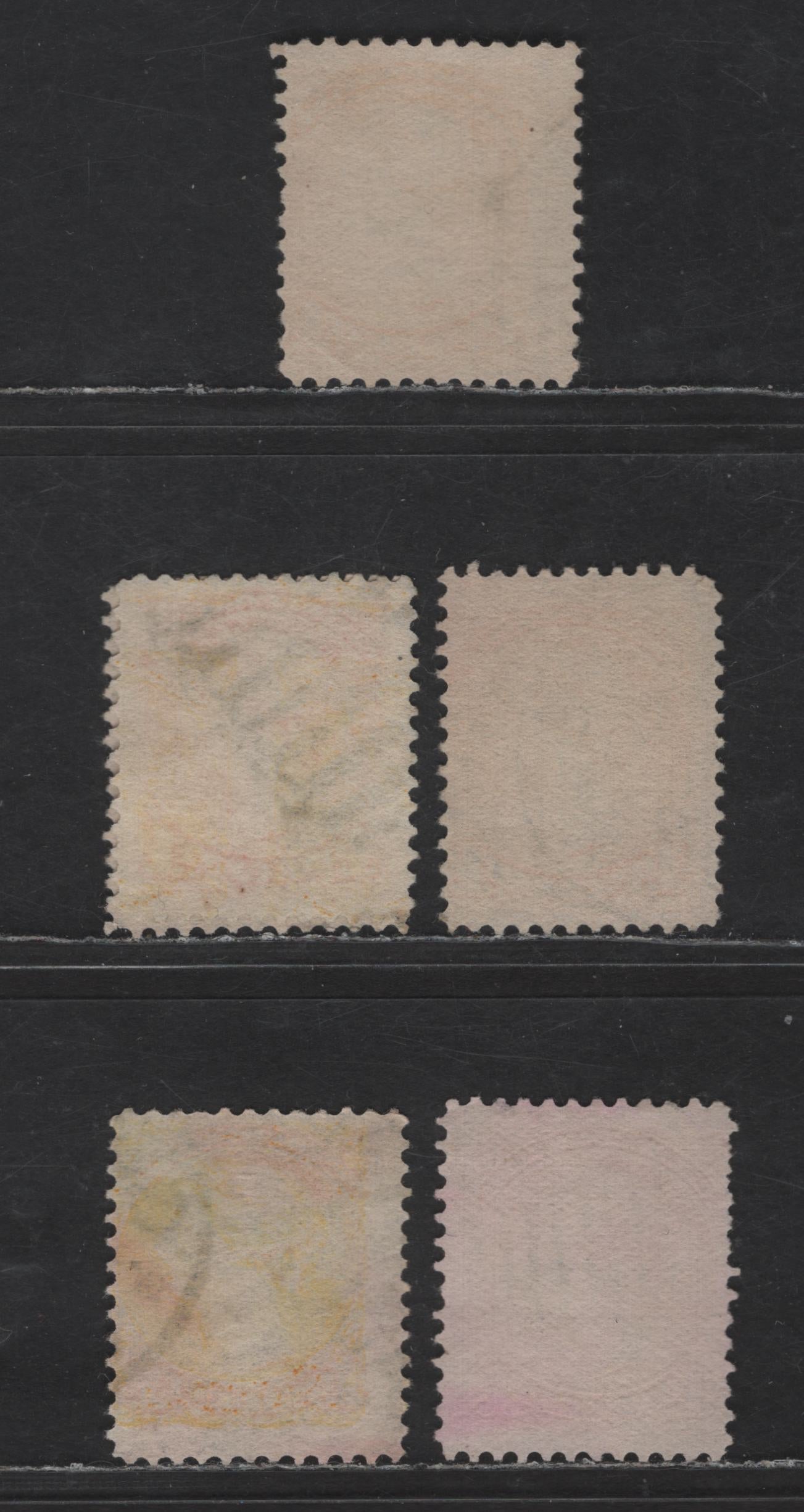 Lot 307 Canada #35 1c Yellow, Bright Yellow & Pale Yellow Queen Victoria, 1870-1893 Small Queen Issue, 5 Fine Used Singles, Mid Second Ottawa Printings, Paper Type 2O-Q