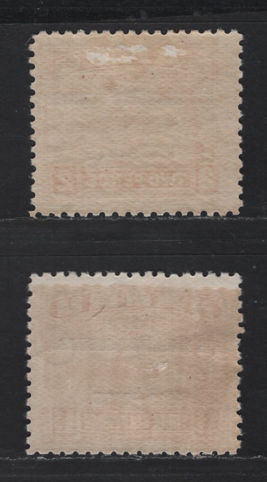 Lot 216 Nauru SC#31,32var 1.5d - 2d Red - Orange Steamship, 1935 Silver Jubilee Issue, 2 VFOG Singles, Overprint Showing Constant Variety, Small Slash After 'E' of Jubilee Unlisted