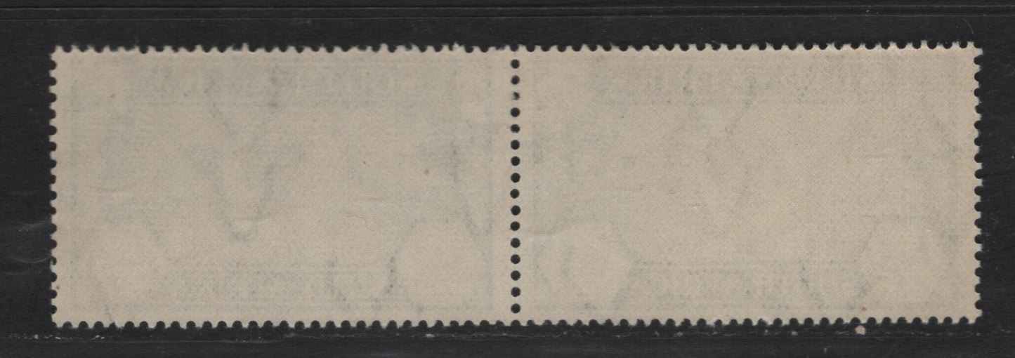 Lot 238 South Africa SC#68var 1/2d Prussian Green & Black King George V, 1935 Silver Jubilee Issue, A VFOG Pair, Scar On Kings Neck, Unlisted