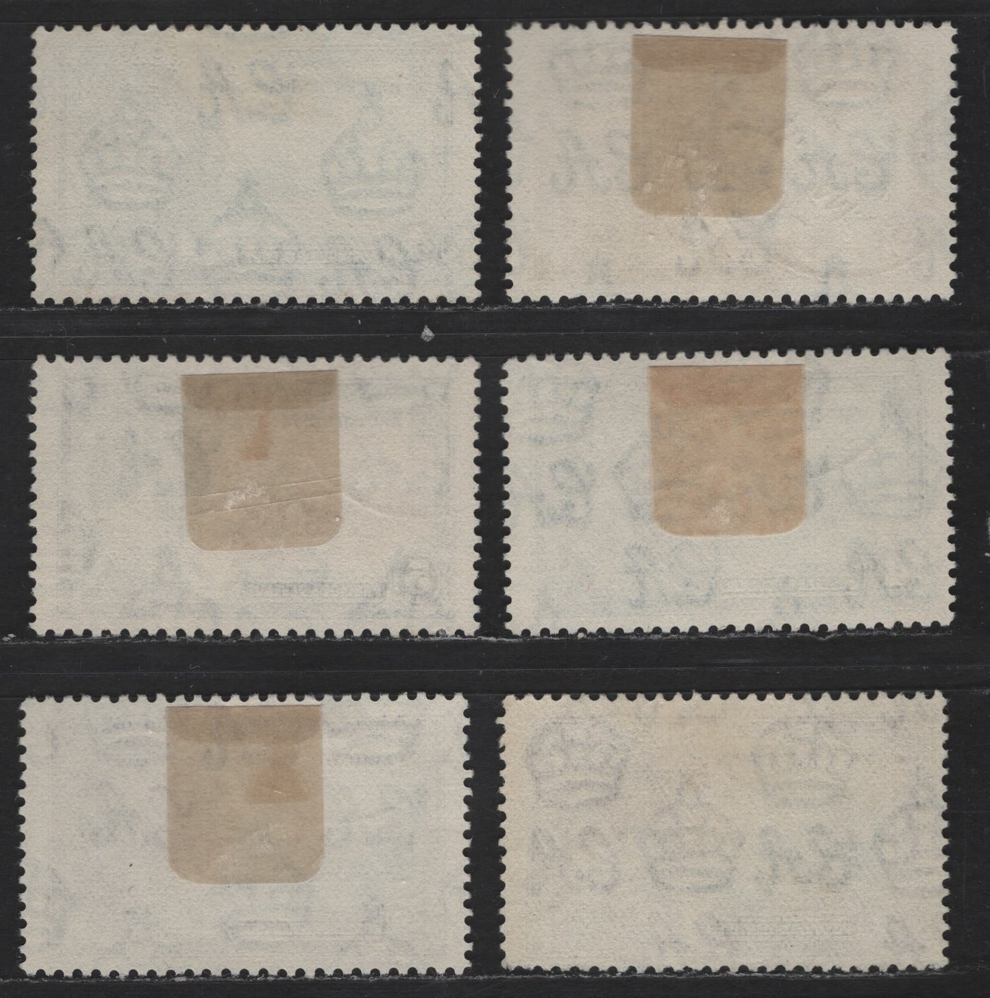 Lot 288 British Honduras SC#108-111 3c - 25c Agate & Ultramarine - 25c Plum & Indigo King George V & Castle, 1935 Silver Jubilee Issue, 6 Fine/Very Fine Used Singles, Two Different Shades Of The 4c & 25c