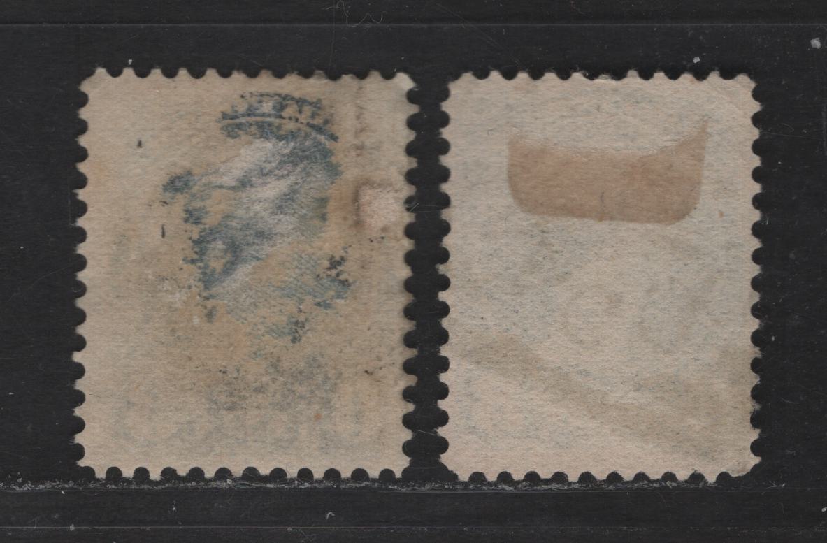 Lot 316 Canada #44a 8c Blue Grey Queen Victoria, 1870-1897 Small Queen Issue, 2 Fine Used Singles Mid-Second Ottawa Printings On Paper 2O-T & 2O-D