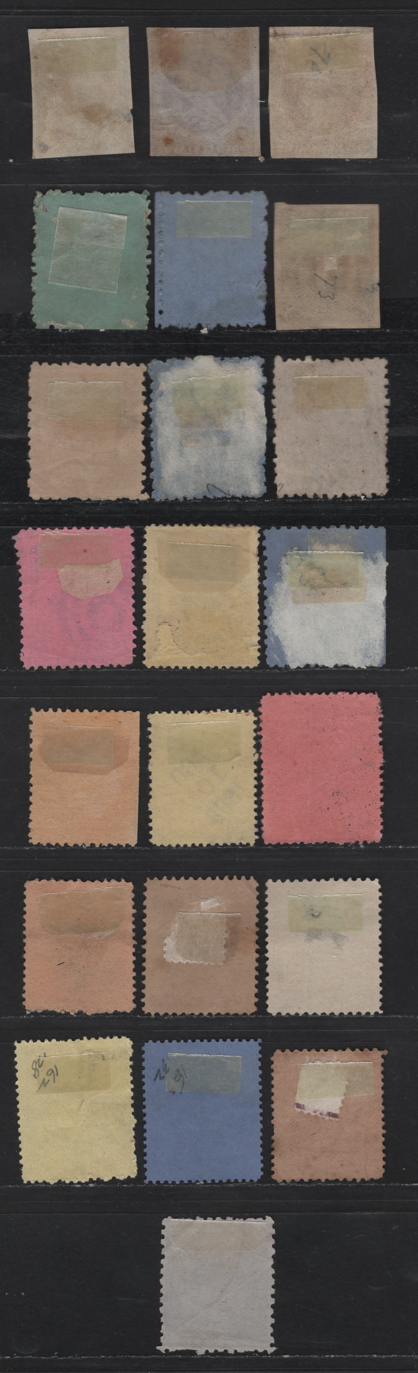 Lot 52 Chile SC#73a-74, 106, 114a, 118, 129-130a, 144a, 146, 148, 150-154, 162, 164, I1 5c - 2.5c Lilac - Black Liberty Heads - Arms, 1877 Liberty Heads & Arms Issues, 22 Fine/Very Fine Used Singles