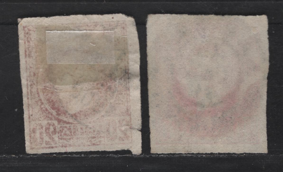 Lot 133 Greece SC#94a 20l Dull Rose & Rose Pink Hermes Head, 1891-1895 Small Hermes Head Issue, 2 Very Fine Used Imperf Singles, 1891 & 1900 Cancels, Athens Prints