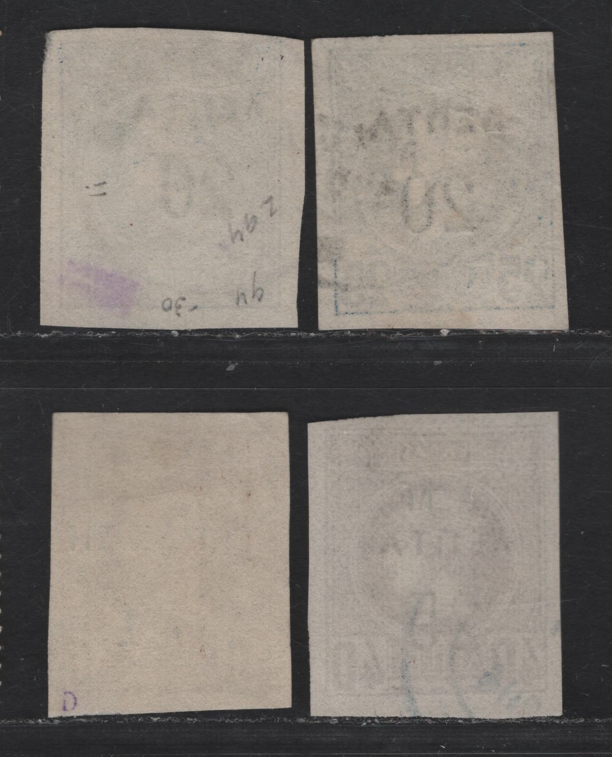Lot 150 Greece SC#129, 134, 151 20l on 25l, 1d on 40l & 25l on 40l Dull Blue, Red Violet & Lilac Hermes Head, 1900 Surcharged Hermes Head Issue, 4 Fine/Very Fine Used Singles