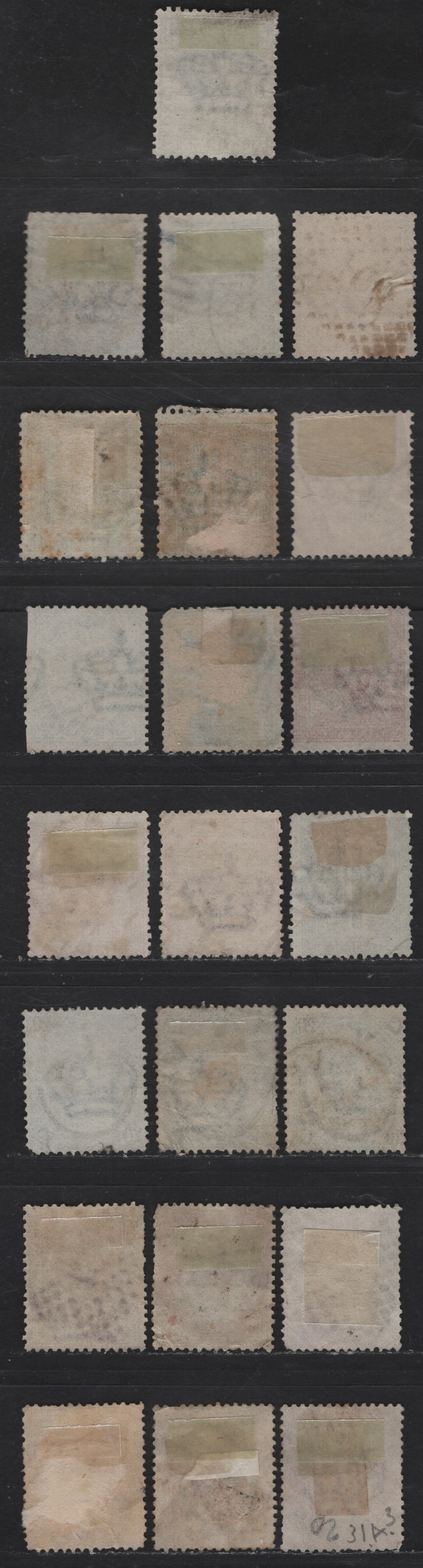 Lot 168 Italy SC#24-29, 31-32, 34, 34b, 35a 1c - 20c Gray Green - Blue Victor Emmanuel II, 1863-1877 Victor Emmanuel II Sidefaces Issue, 22 Ungraded Singles, Generally Good Or VG Examples, Short Perfs Or Small Faults