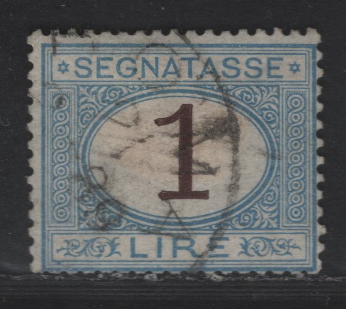 Lot 189 Italy SC#J13 1l Light Blue & Brown Numeral, 1870-1925 Postage Due, A Fine Used Single, Early Printing