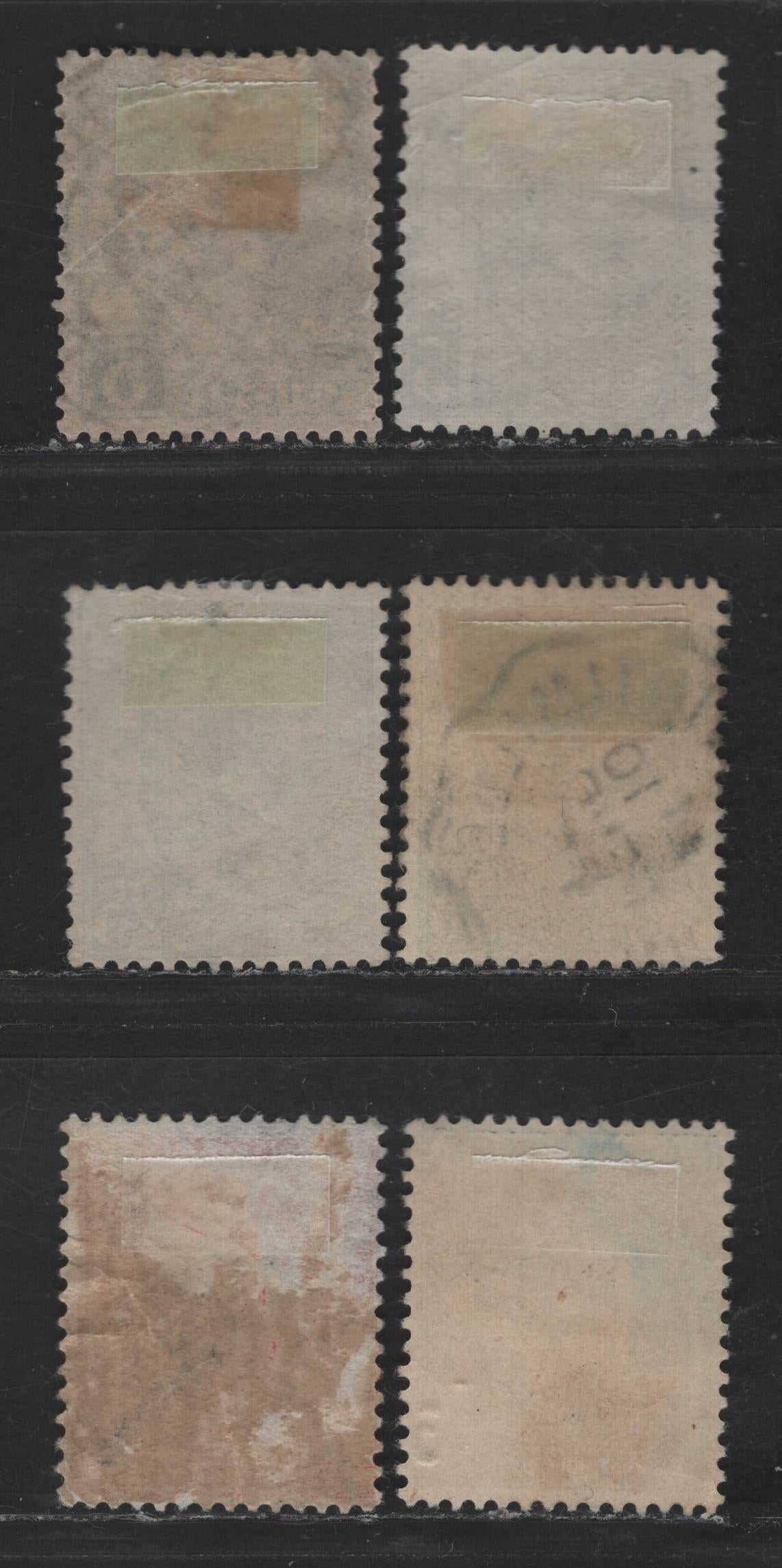 Lot 207 Monaco SC#13, 19-21, J14, J11 5c - 2fr Blue - Vermillion Prince Albert I, 1891-1921 Prince Albert I Sideface & Postage Due Issues, 6 Fine/Very Fine Used Singles