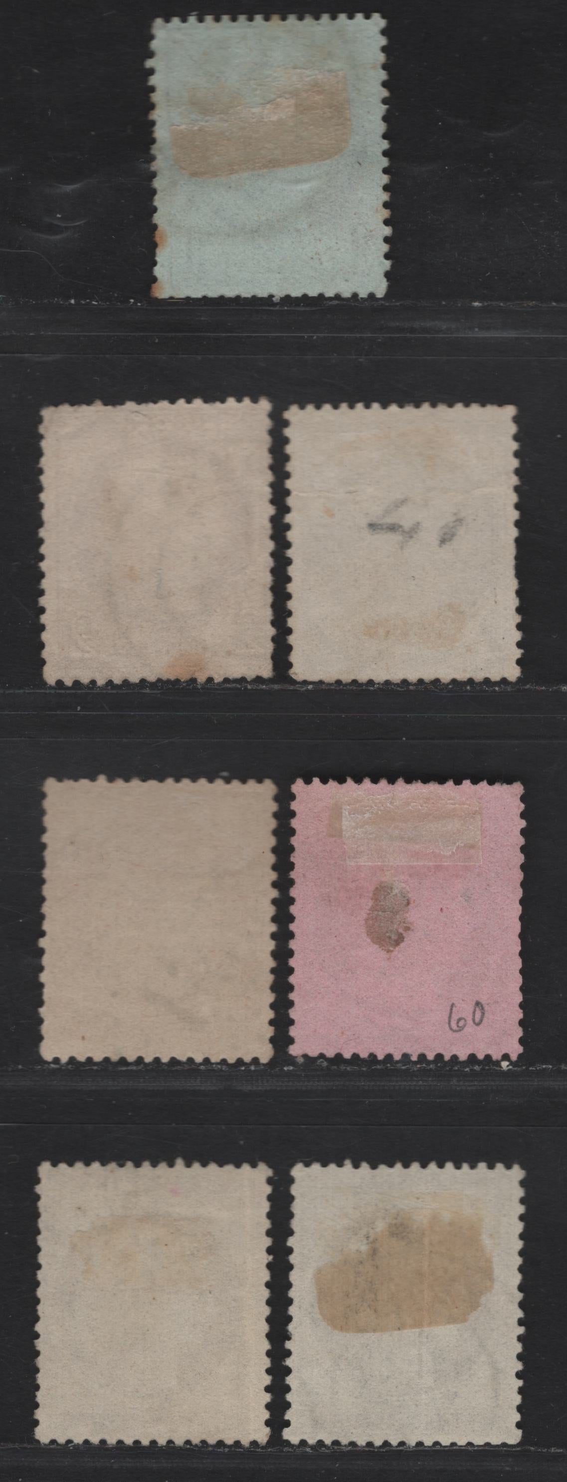 Lot 59 France SC#50-52, 59a, 60, 61 1c - 15c Olive Green - Bistre Ceres Head, 1870-1875 Ceres Heads Issue, 7 Very Good Used Singles, Smaller & Larger Numerals
