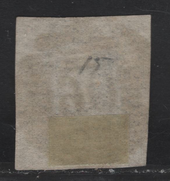 Lot 7 Belgium SC#11b 20c Blue Leopold I, 1858 Leopold I Issue, A Very Fine Used Imperf Single, Unwatermarked, 16.5mm Tall Oval, Full Margins, Though Close IN LL Corner, Moldeak #106 Numeral Cancel