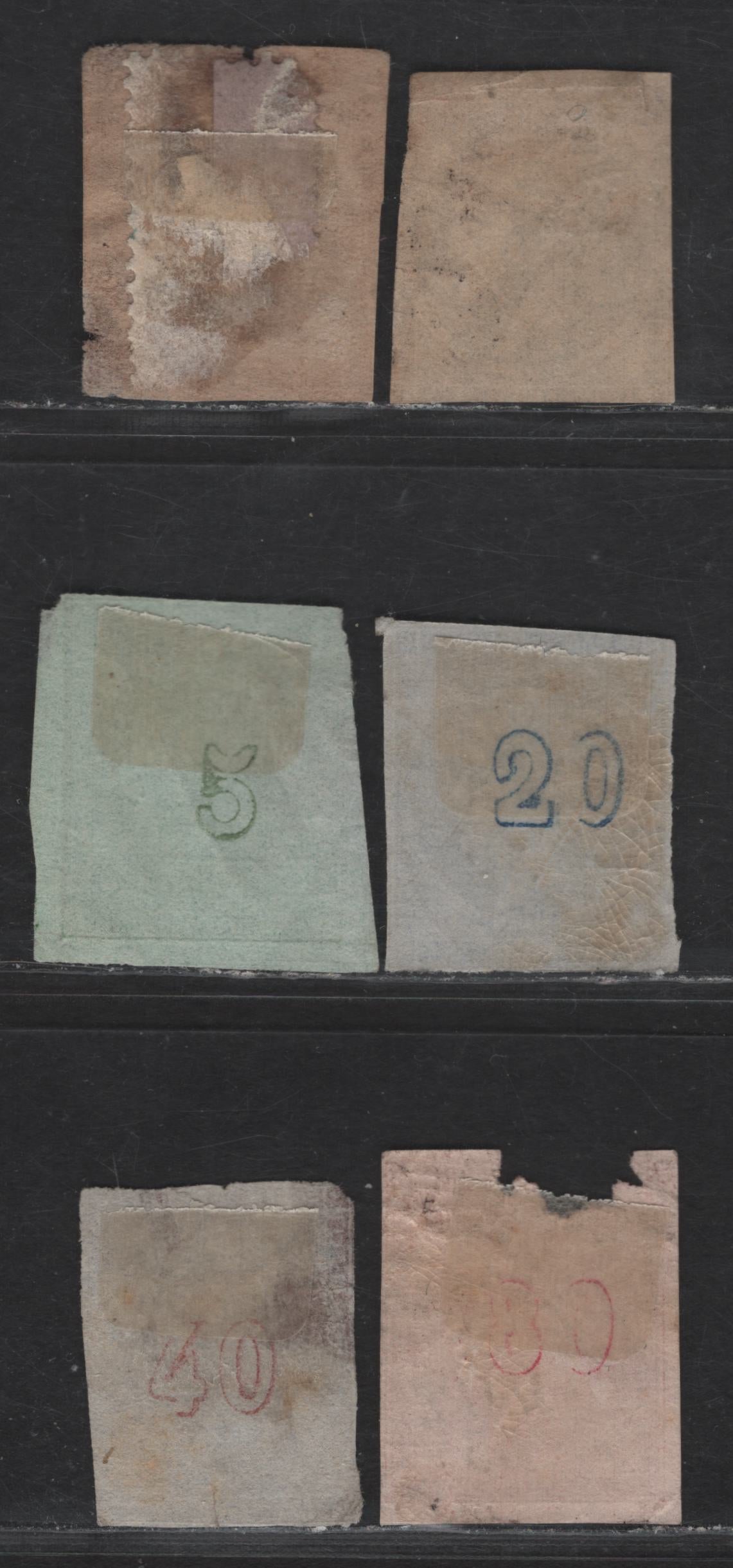 Lot 88 Greece SC#16a-b, 18a, 20, 21b, 22 1l - 80l Red Brown - Carmine on Pale Rose Hermes Head, 1862-1867 Large Hermes Heads Issue, 6 Ungraded Singles, Reference Lot Of Consecutive Athens Printings, No Margins Or Faulty
