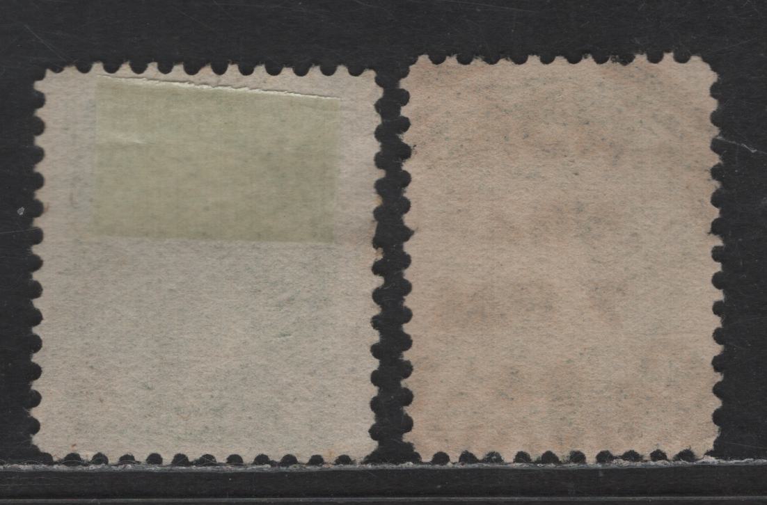 Lot 392 Canada SC#36i 2c Dull Green Queen Victoria, 1870-1893 Small Queen Issue, 2 Fine/Very Fine Used Singles, Mid Second Ottawa Printings, Dated 1894 Cancels, Papers 2O-P & 2O-S