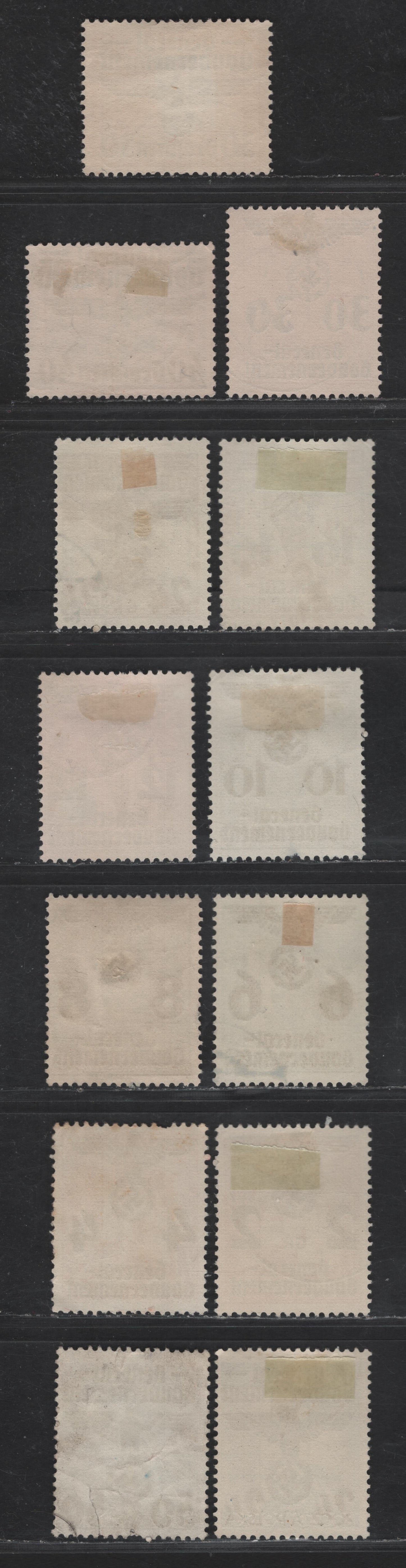 Lot 121 Poland - German Occupation SC#N30, N32-N41, N48-N49 24g on 25g - 25g + 10g Slate Green - Violet Marshal Smigly-Rydz - Winterhelp, 1940 Swastika Overprinted Issue, 13 Very Fine Used Singles, Postally Used, Good Cancels