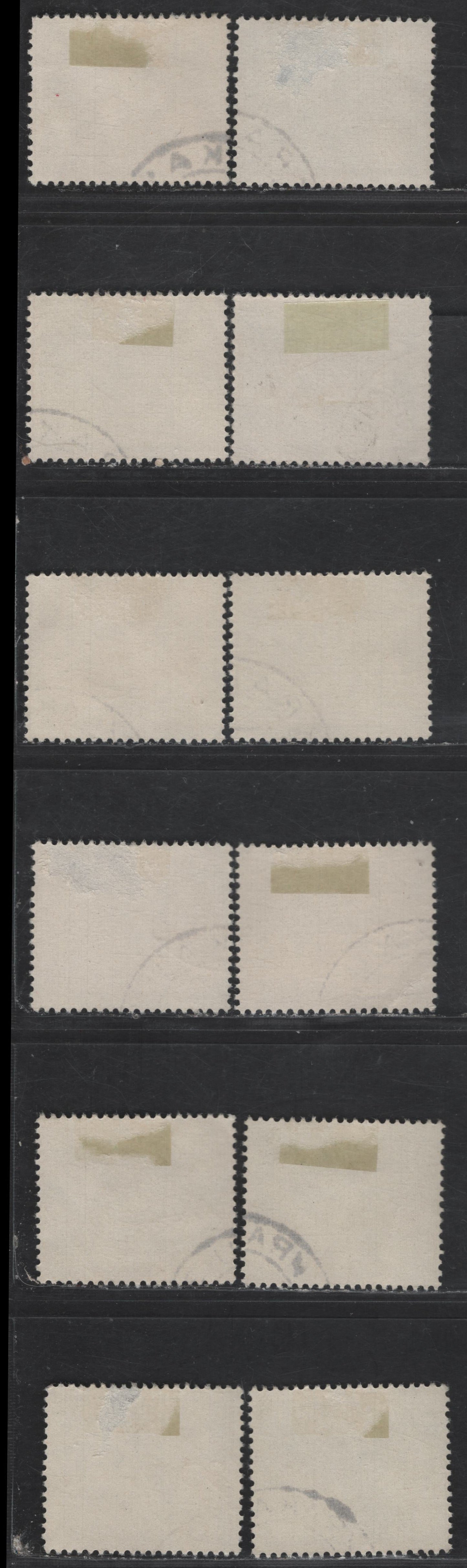 Lot 160 Poland - German Occupation SC#NO25-NO36 6g - 100g Brown - Slate Black Eagle & Swastika, 1943 Nazi Emblem & Cracow Castle Official Issue, 12 Very Fine Used Singles