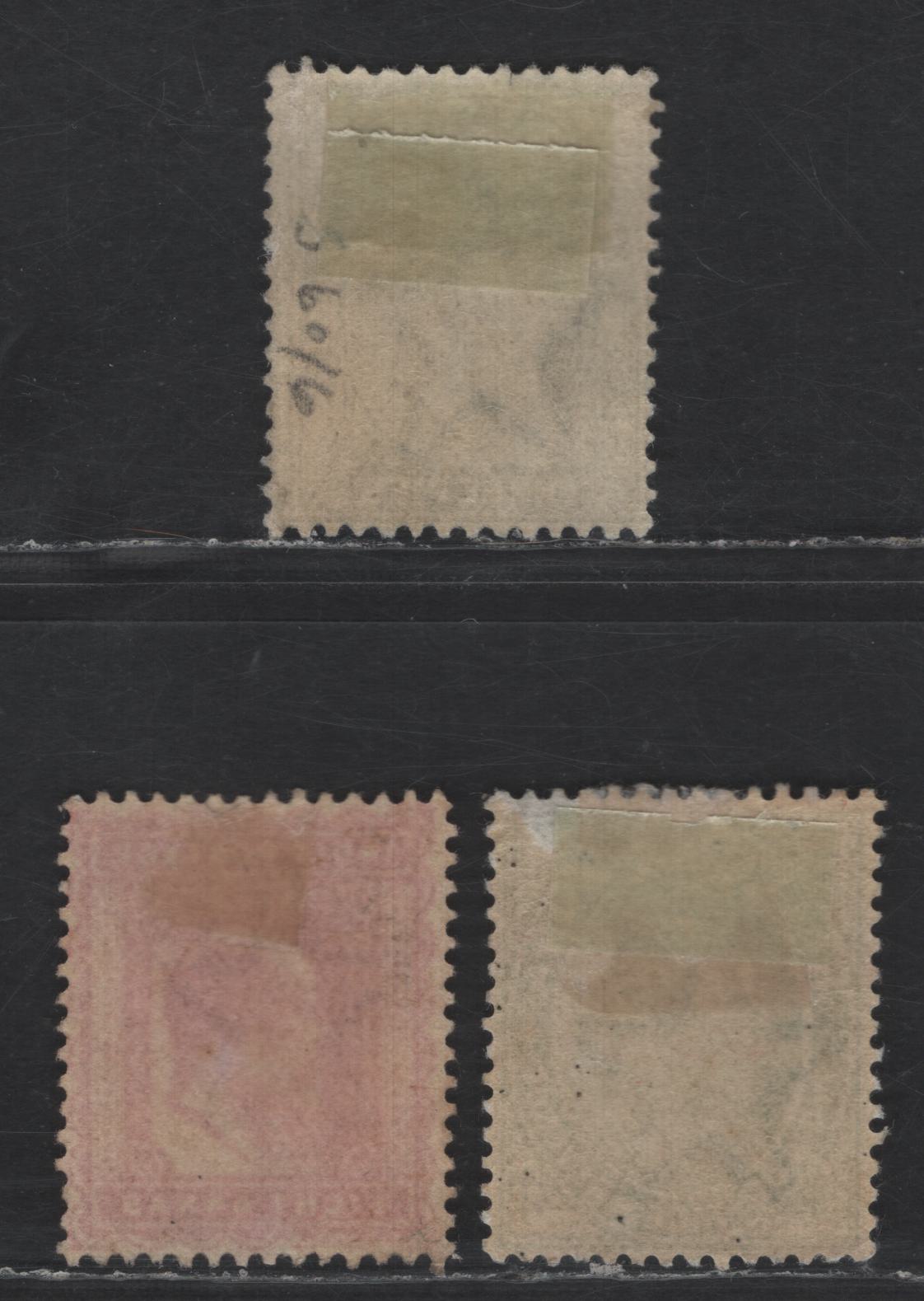 Lot 202 India SG#119, 133, 149 ep - 1/2a Gray - Green King Edward VII, 1902-1911 King Edward VII Issue, 3 F/VFOG & Unused Singles, 8a is unused