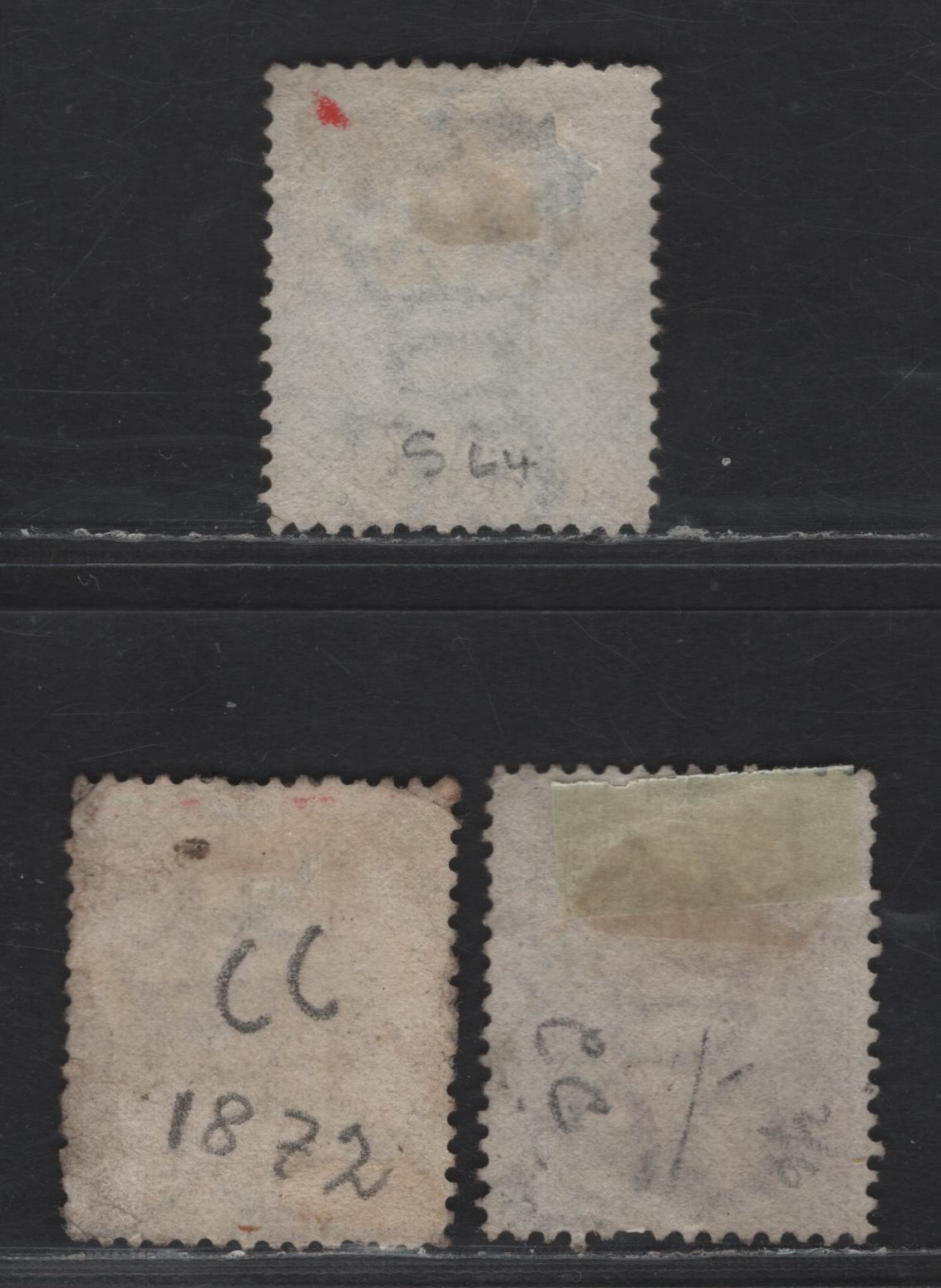 Lot 275 Ceylon SG#122, 126, 130 4c - 48c Gray - Rose Queen Victoria, 1872-1880 Queen Victoria Issue, 3 Fine Used Singles, Crown CC Wmk