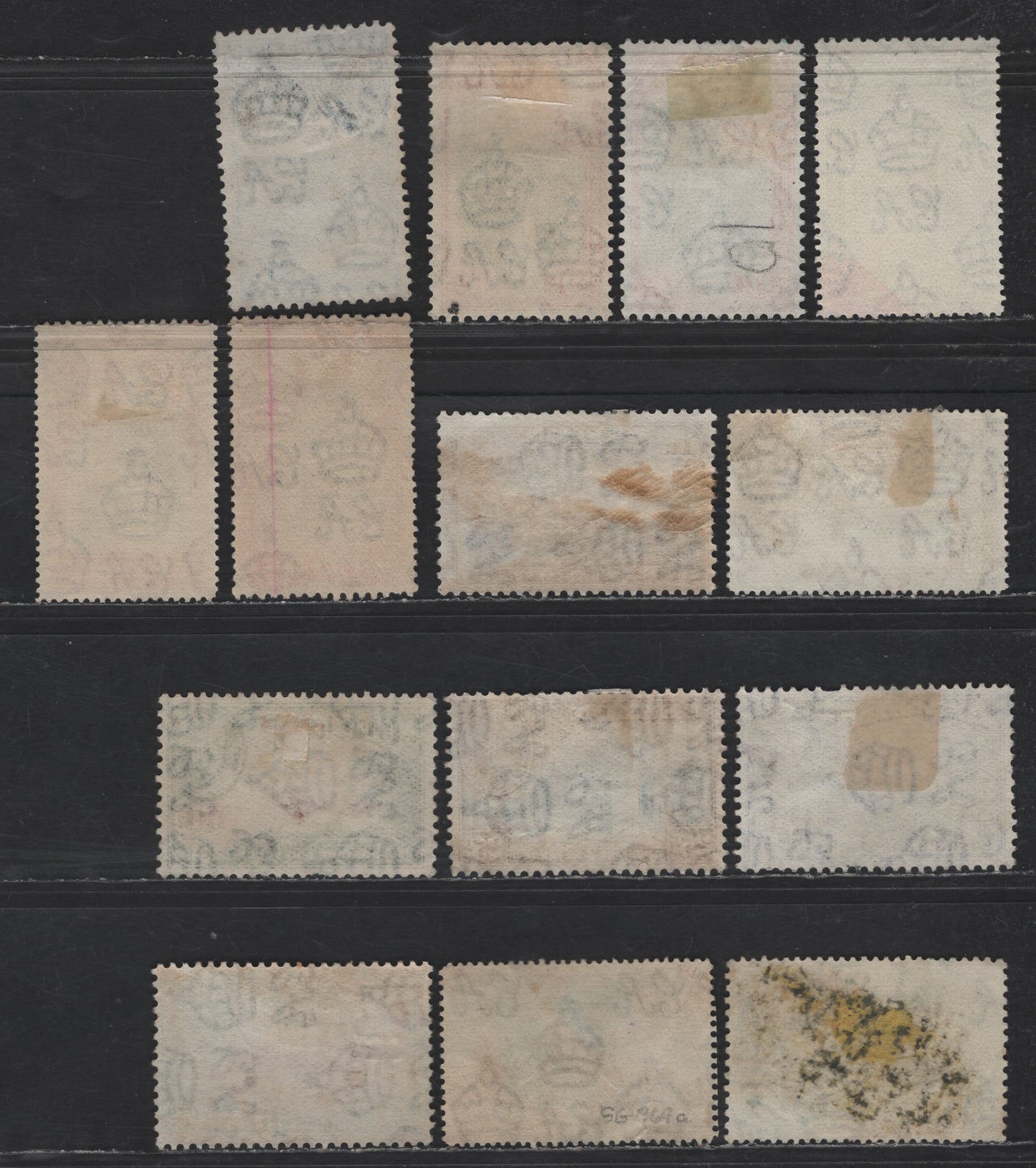 Lot 293 Ceylon SG#368-378, 368a, 369a 2c - 1r Black & Carmine - Violet Blue & Chocolate King George V, 1935-1936 KGV Pictorial Issue, 14 Fine/Very Fine Used Singles, Small Tear On 3c Perf 14