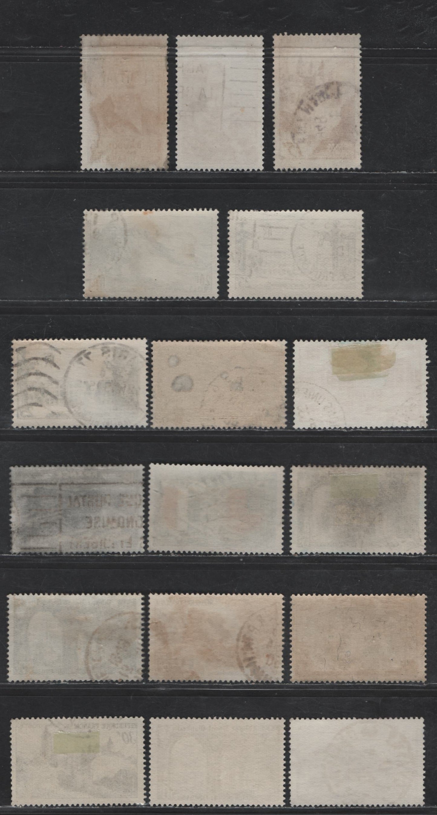 Lot 303 France #568, 571, 574-575, 590, 603, 605-606, 622-623, 627, 632, 636, 649, 658 5fr Rose Violet - 30fr Indigo,1946 Pictorial - 1951 Chateau Bontemps Issues,17 F & VF Used Singles