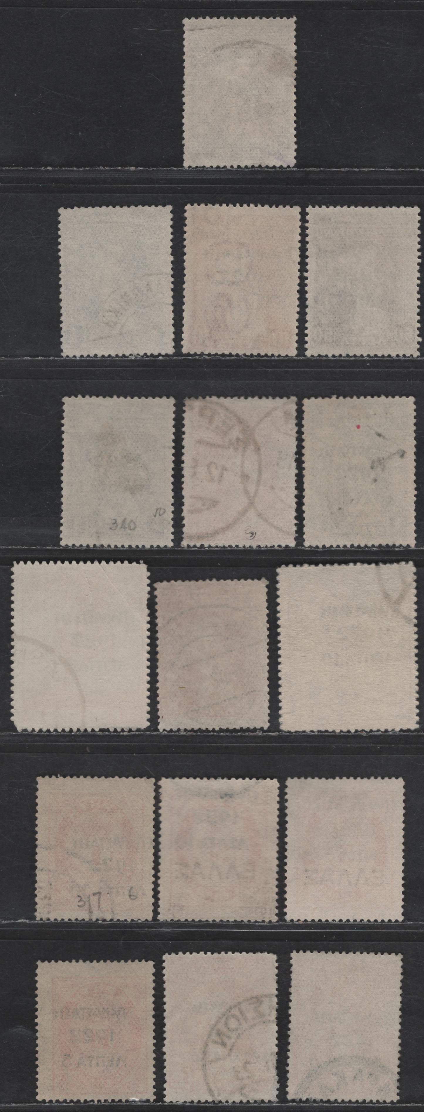 Lot 318 Greece #251, 253, 254, 260, 261, 263, 267, 271, 299, 304, 310, 312 10L Rose - 10L On 20L Red, 1917 Provisional Government - 1922 Overprints Issues, 16 F & VF Used Singles With Shades
