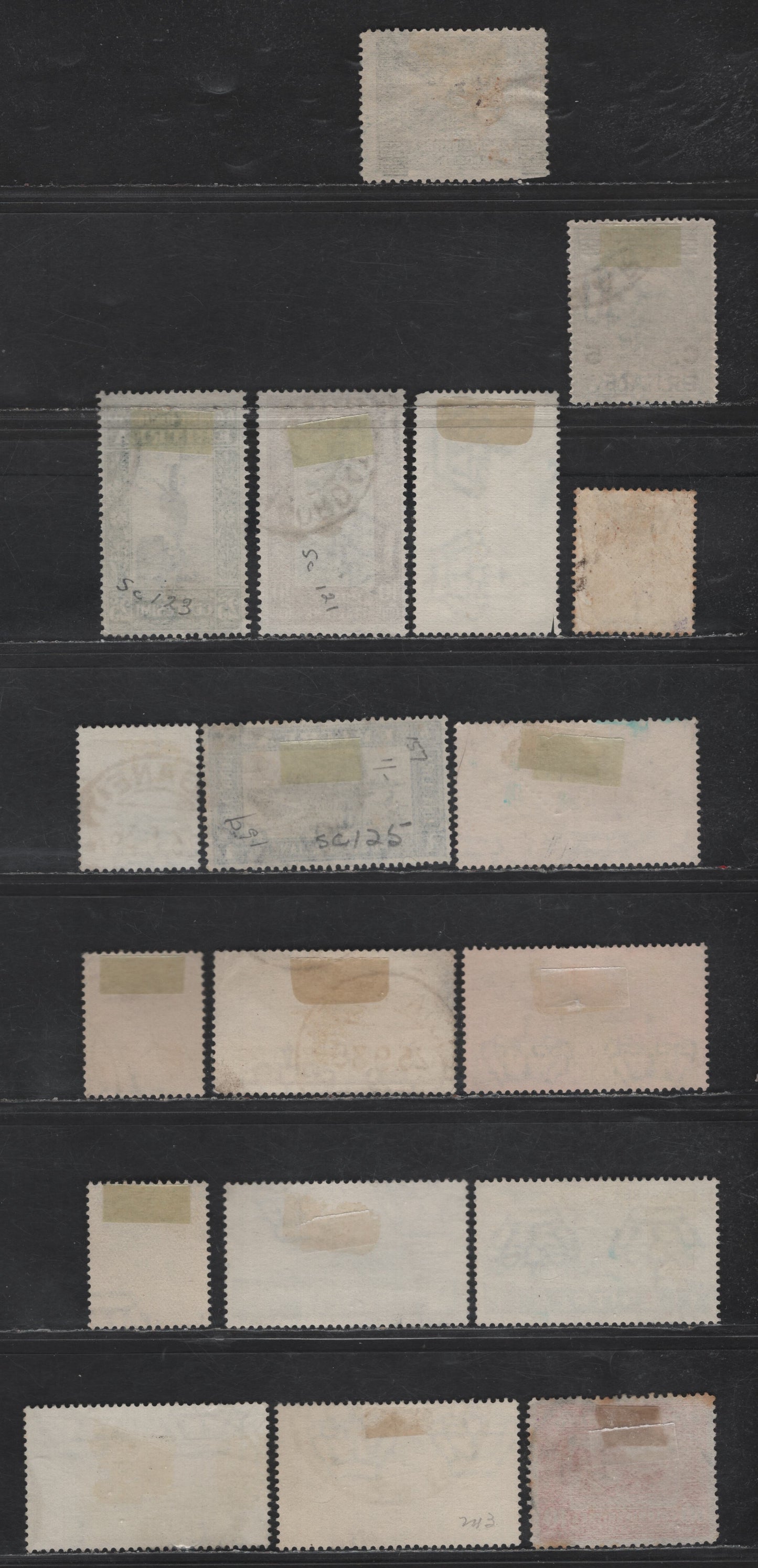 Lot 269 Eritrea SC#50, 52, 121, 123, 125, 152, 154-156, 158, 160, 162, 164-165, C2, C8, C11 10c - 1.50l Carmine - Violet Farmer Plowing - Airmail, 1914-1928 Farmer Plowing - Airmail Issues, 17 Fine/Very Fine Used Singles