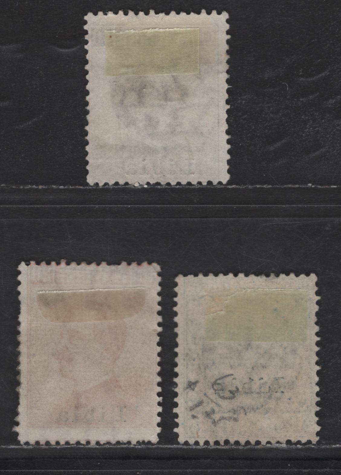 Lot 274 Italy SC#7, 9, 63 20c - 1.25l Brown Orange - Blue & Ultramarine Victor Emmanuel, 1912-1922 Overprinted Victor Emmanuel Issues, 3 Very Good/Fine Used Singles, Type 1 Overprint