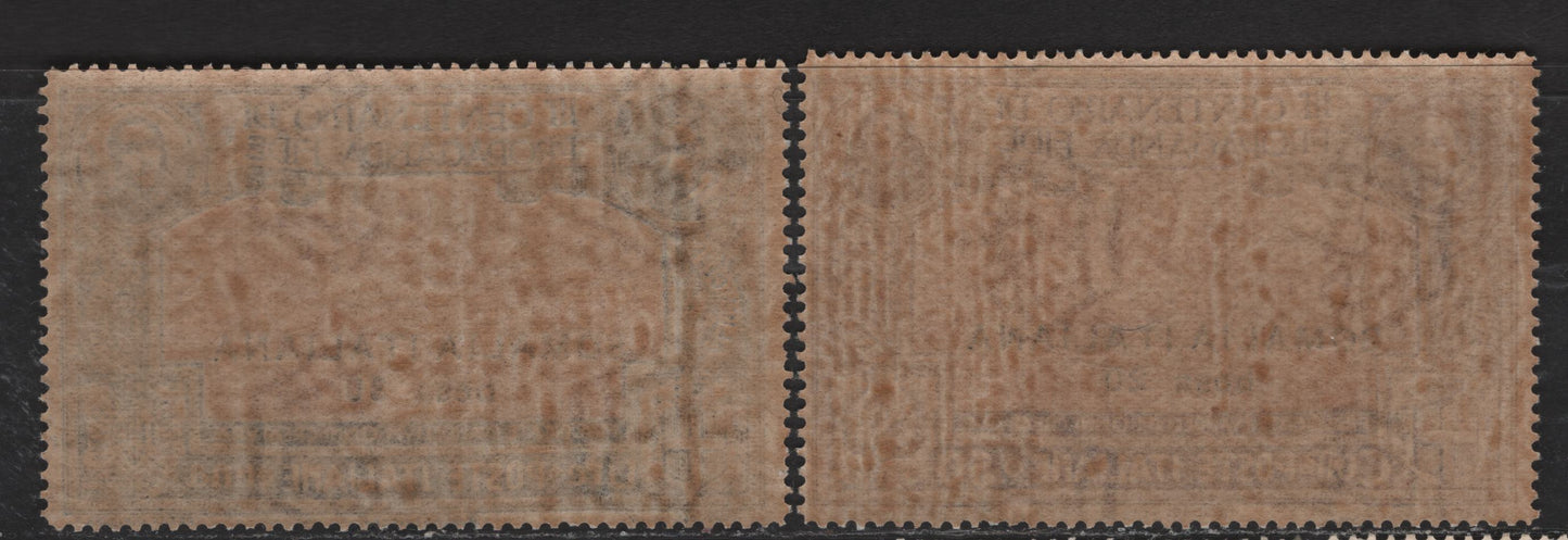 Lot 281 Italy - Somalia SC#53-54 20b on 50c - 1l Violet & Brown - Blue & Brown Orange Propagation of the Faith, 1923 Propagation of the Faith Issue, 2 VFNH Singles