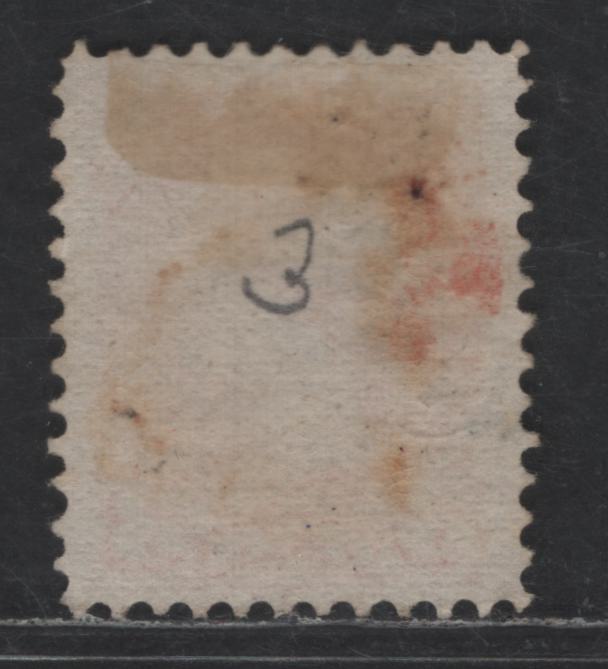 Lot 408 Canada SC#37iii 3c Dull Orange Red Queen Victoria, 1870-1893 Small Queen Issue, A Very Fine Used Single Mid Montreal Printing, Paper MM-B,, Tiny Position Dot At LL, Perf 11.6x12