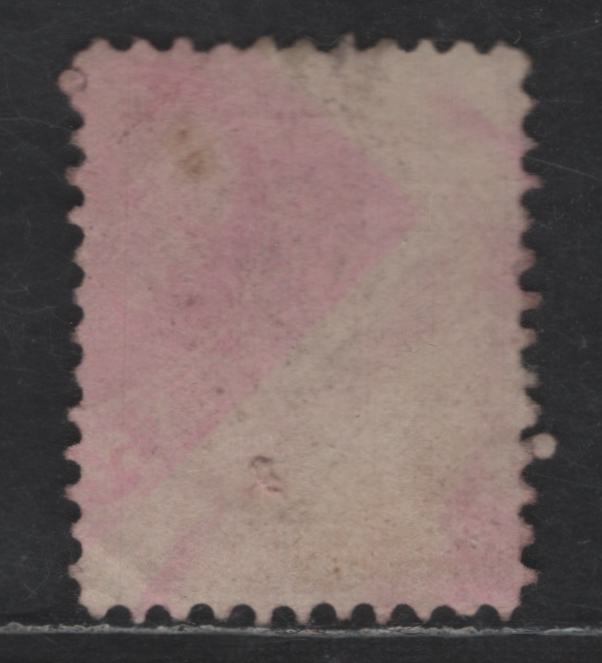 Lot 409 Canada SC#37iii 3c Orange Red Queen Victoria, 1870-1893 Small Queen Issue, A Fine Used Single Mid Montreal Printing, Paper MM-D, Column 1,, No Position Dot At LL, Perf 11.6x12