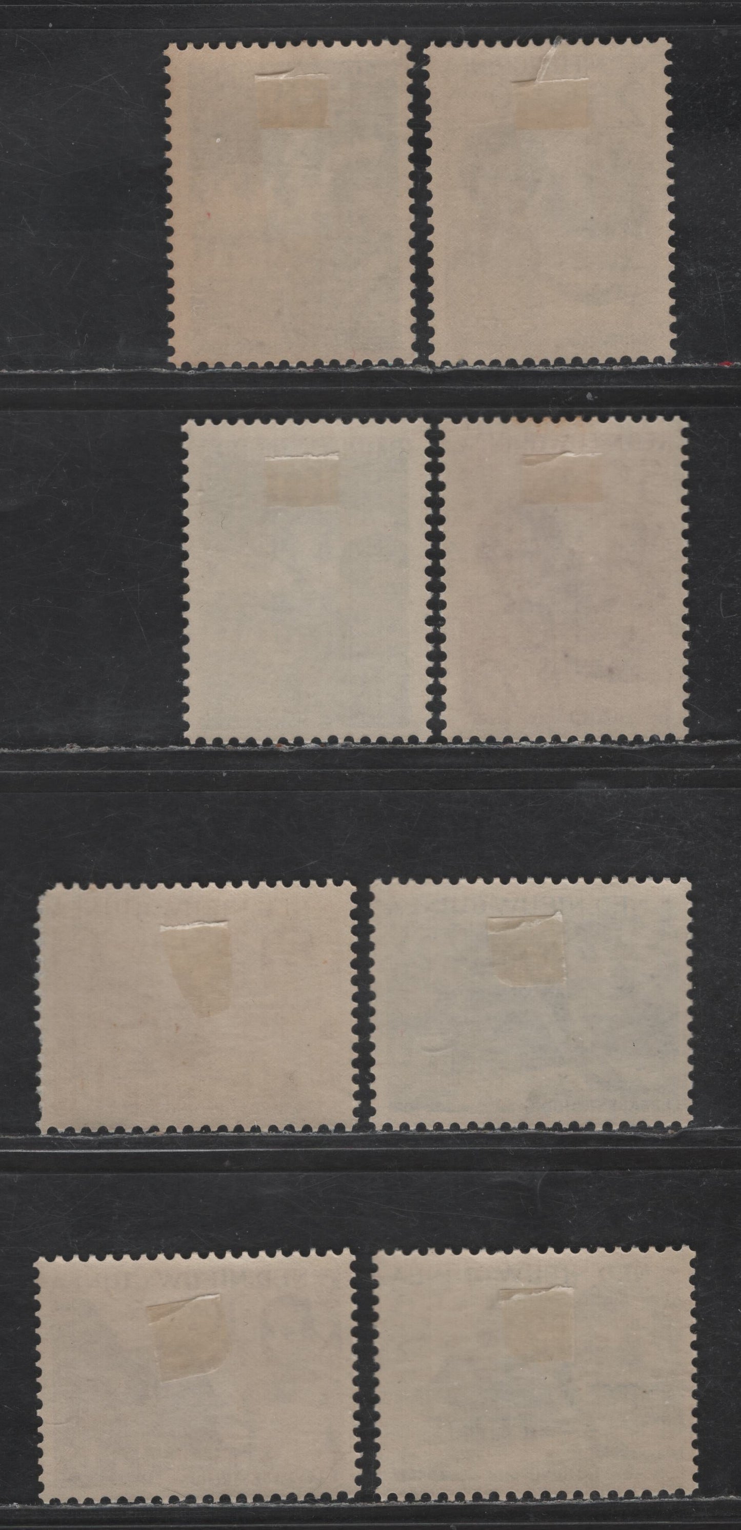 Lot 207 Netherlands New Guinea SC#B7-B14 5c+5c - 30c+10c Dark Slate Green - Dark Blue Leprosarium - Papuan Girl & Beach Scene, 1956-1957 Semi Postal Issues, 8 VFOG Singles